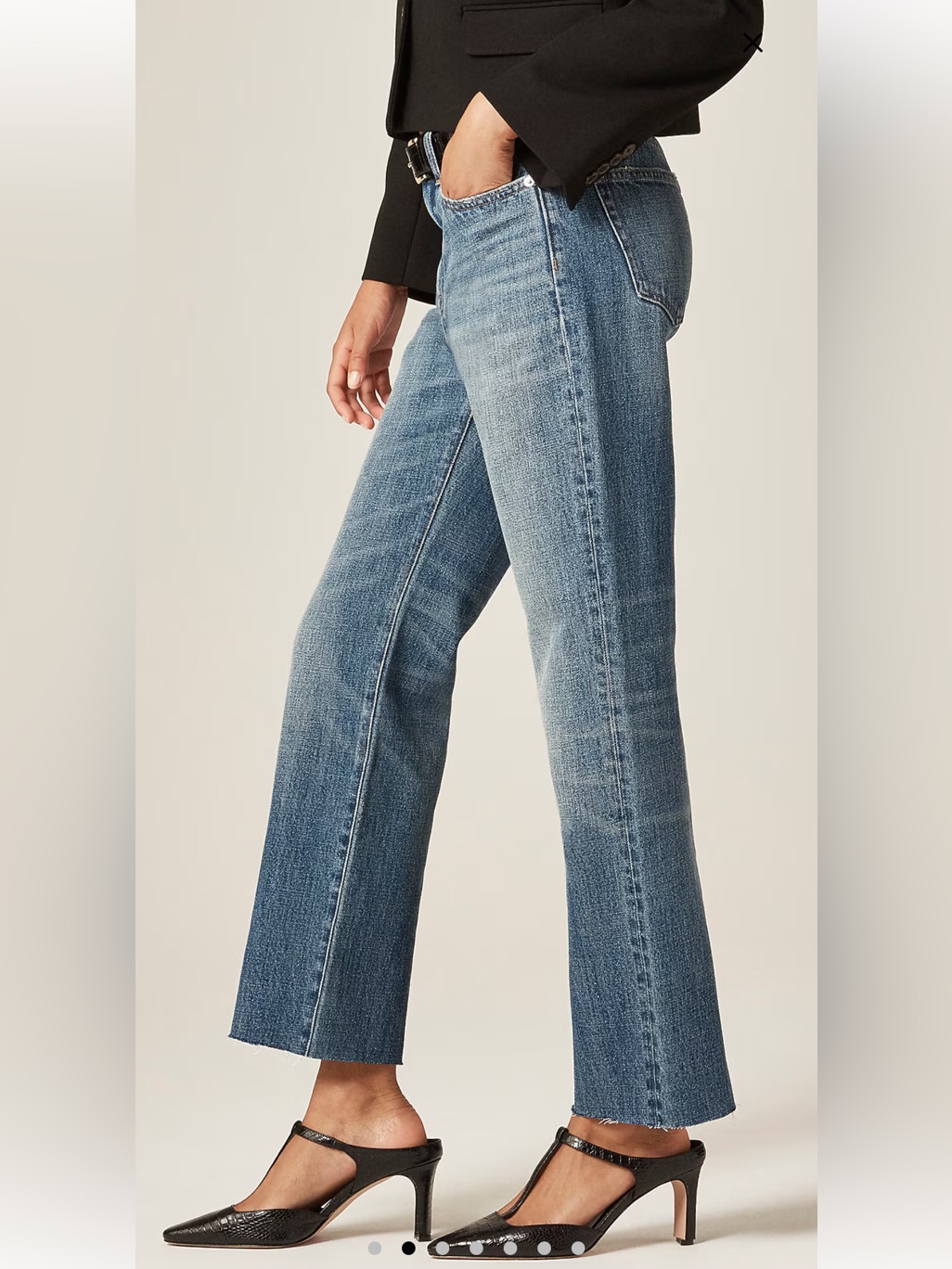 J. Crew Nipped Straight High Rise Semi Stretch Jeans In Blue Sz 26
